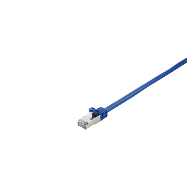 V7 - Patch-Kabel - RJ-45 (M) zu RJ-45 (M) - 50 cm - 6 mm - SFTP -Cat.7 Rohkabel - halogenfrei, ohne Haken - Blau von V7