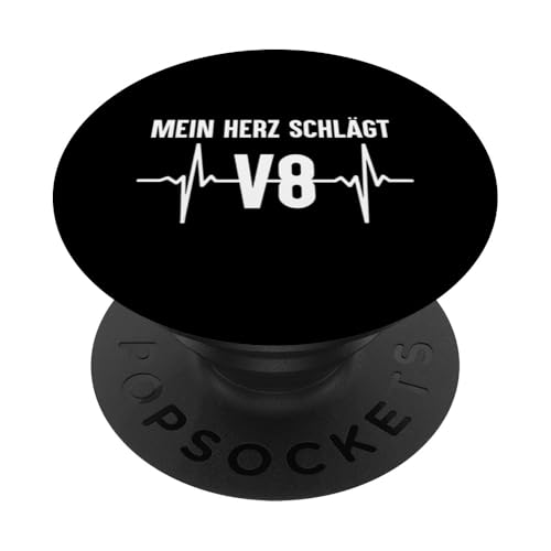 Mein Herz Schlägt V8 Motor Werkstatt Tuning 8 Zylinder PopSockets Klebender PopGrip von V8 Motor Tuning & Werkstatt T-Shirts & Geschenke