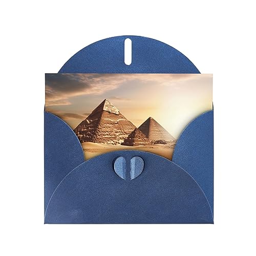 Grußkarten mit Umschlägen Ägyptische Pyramide in Wüste Druck Perlglanz Papier Urlaubskarten Lustige Geburtstagskarte 4 x 6 Zoll Party Einladungskarte Blanko-Karten von VACSAX