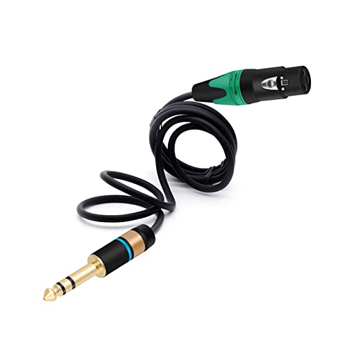 VAIGAI Yige Store Klinke 6,35 mm/6,5 mm vergoldet 1/4 Stereo auf 3-poliger Stecker auf XLR-Buchse Kabel symmetrischer Stecker Mikrofon-AMP-Kabel(Red Green,8m) von VAIGAI