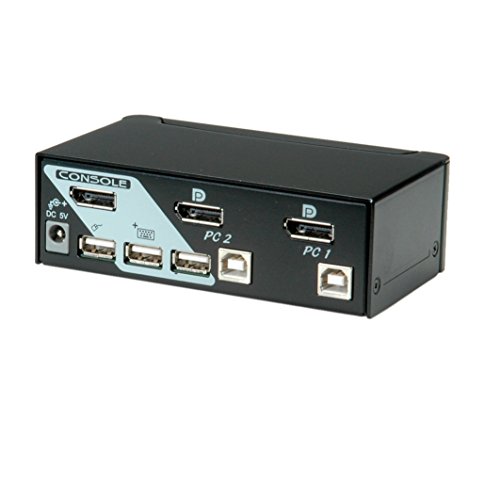 ROLINE KVM Switch (DisplayPort, USB 2.0), 14013327, Schwarz von VALUE