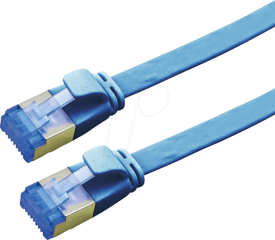 VALUE 21992150 - Patchkabel Cat.6a, FTP, extra-flach, blau, 0,5 m von VALUE