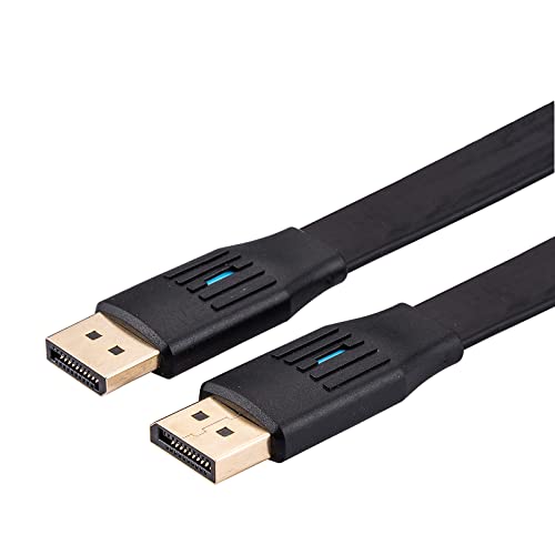 VALUE Flaches DisplayPort Kabel, v1.4, DP ST - ST, schwarz, 5 m von VALUE