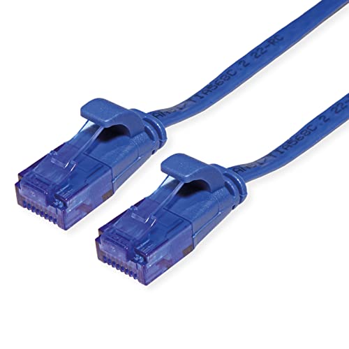 VALUE Patchkabel Kat.6A (Class EA) UTP, extra-flach, blau, 0,5 m von VALUE