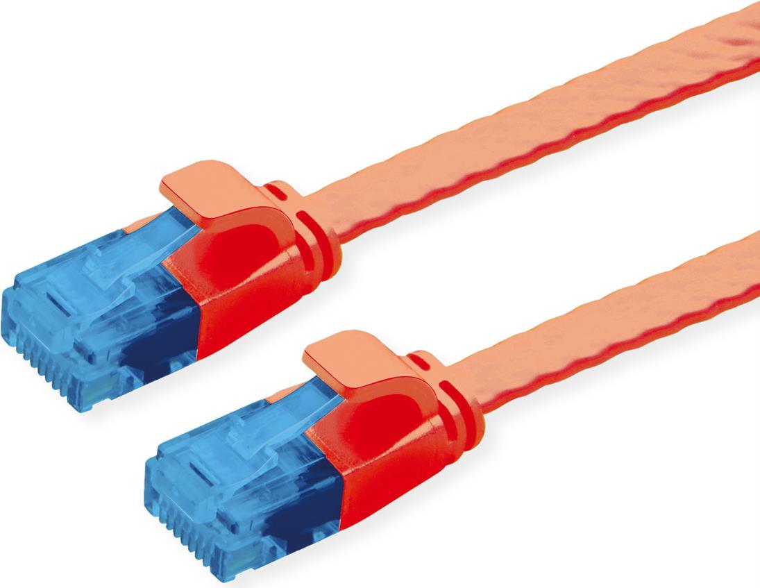 VALUE Patchkabel Kat.6A (Class EA) UTP, extra-flach, rot, 2 m (21.99.2022) von VALUE