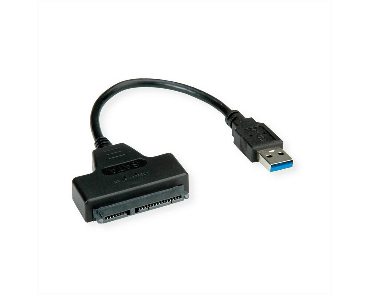 VALUE USB 3.2 Gen 1 zu SATA 6.0 Gbit/s Konverter Computer-Adapter USB 3 Typ A Männlich (Stecker) zu SATA 22-polig (Data+Power) Weiblich (Buchse), 15.0 cm von VALUE