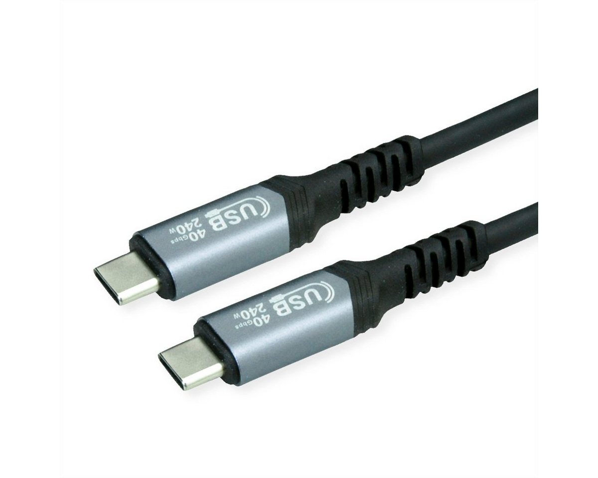 VALUE USB4 Gen3x2 Kabel, C–C, ST/ST USB-Kabel, USB Typ C (USB-C) Männlich (Stecker), USB Typ C (USB-C) Männlich (Stecker) (50.0 cm), 40Gbit/s, 240W von VALUE