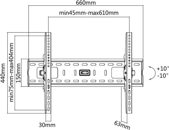 VALUE - Wandhalterung f�r LCD-/Plasmafernseher - Schwarz - Bildschirmgr��e: 81 - 152 cm (32" - 152,40cm (60")) (17.99.1218) von VALUE