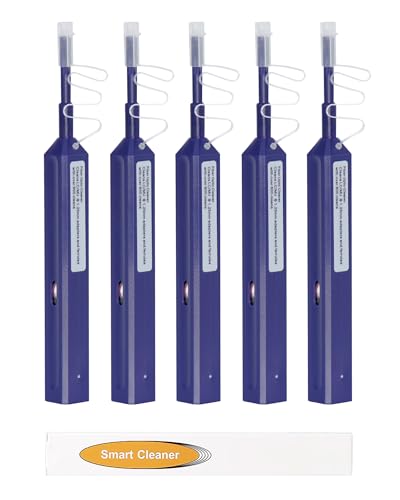 VANDESAIL Glasfaser-Reinigungsstift, LC/MU, Ein-Klick-Glasfaser-Reiniger mit 800+ Reinigungen für 1,25 mm Stecker/Buchse, 5 Stück von VANDESAIL