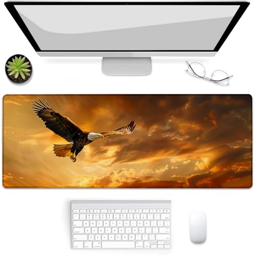 VANZEV Gaming-Mauspad, Weißkopfseeadler-Mauspad, Schreibtischmatte, rutschfeste Gummiunterseite, Mauspads für Computer, Laptop, Büro, Schule, Heimzubehör, Dekoration, 80 x 30 cm von VANZEV