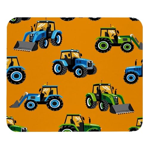 Bulldozer Traktor Cars Mauspad, quadratisches Mauspad für Büro-Laptop, rutschfeste Gummiunterseite, Gaming-Mauspad, 21,1 x 24,9 cm von VAPOKF