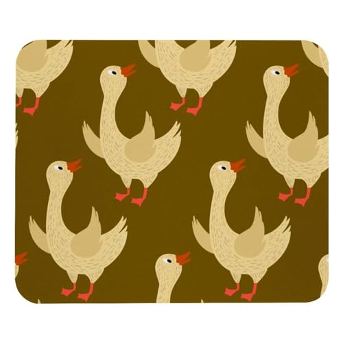 VAPOKF Cartoon Goose Mauspad, quadratisches Mauspad für Büro-Laptop, rutschfeste Gummiunterseite, Gaming-Mauspad, 21,1 x 24,9 cm von VAPOKF