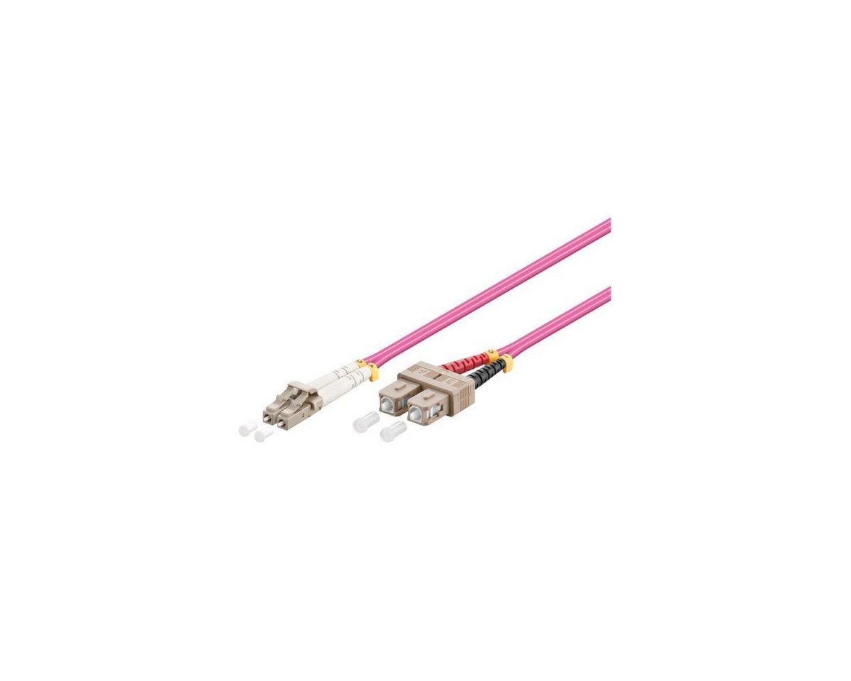 VARIA LWL-Kabel, 0.5 m, Duplex OM4 (Multimode, 50/125) LC/SC Glasfaserkabel, SC Duplex, (50,00 cm) von VARIA