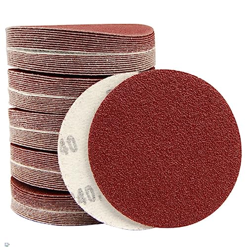 Schleifscheiben, 100PCS Beflockung Schleifpapier 4” 100mm Scheibe Trockenschleifpapier Klett-Schleifpapier 40-2000 Körnung Winkelschleifer for Polieren Schleifmaschine(40grit) von VAYEODEYU