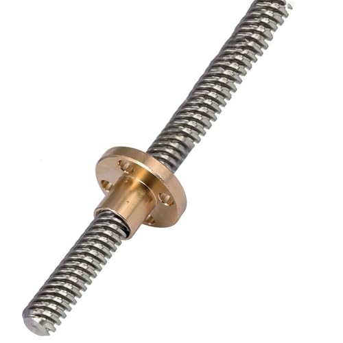 Trapezförmige Gewindespindel, Gewindestange Gewindespiel T8 Leitspindel mit Kupfermutter 1mm 2mm 4mm 12mm Blei Volltrapezgewindestange Tr8x1 Tr8x2 304 Edelstahlschraube(1mm pitch 1mm lead,150mm) von VAYEODEYU