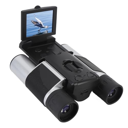 10x25 Fernglas mit Kamera, 2-Zoll-Bildschirm, 8-facher Digitalzoom, 48 MP Bilder, 2,5K-Videorecorder, Digitales Fernglas für Erwachsene Zur Vogelbeobachtung (Silver) von VBESTLIFE