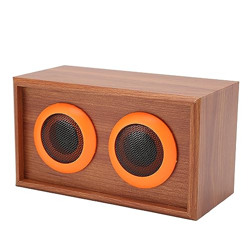 Hochtöner-Lautsprecher aus Holz, 35 W HiFi-Hochtöner-Lautsprecher aus Holz, Heimkino-Regallautsprecher aus Holz, 4-Zoll-Hochtöner-Lautsprecher für Zuhause, Party (Holzmaserung) von VBESTLIFE