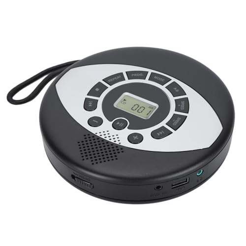 Tragbarer CD-Player, Tragbarer MP3-CD-Player mit Anti-Skip- und Memory-Wiedergabe, Stereo-Ohrhörer, Inklusive Aux-In-Kabel und AC-USB-Stromkabel für den Einsatz zu Hause oder Im von VBESTLIFE