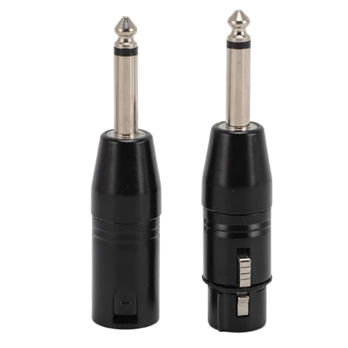 VBESTLIFE 2er-Pack 1/4-Zoll-TS-Mono-auf-XLR-Stecker-Adapter, 6,35-mm-auf-XLR-Stecker-Adapter, Viertelzoll-TS-Mono-Stecker-auf-XLR-Konverter-Audioanschluss von VBESTLIFE