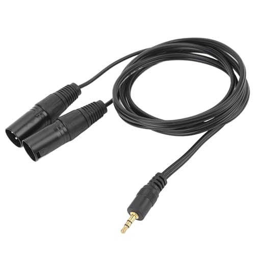 VBESTLIFE 3,5 Mm 1/8 Zoll auf Dual-XLR-Y-Splitterkabel, 2 XLR-Stecker auf 3,5 Mm TRS-Stecker, Stereo-Audio-Patchkabel-Adapter für Mikrofon, Lautsprecher und Mixer von VBESTLIFE