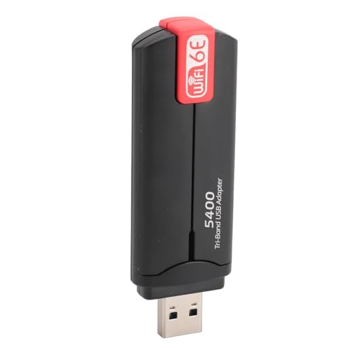 VBESTLIFE 5400 Mbit/s USB-WLAN-Adapter, WiFi 6E Wireless-Netzwerkadapter für Desktop-Laptop-PC, 6G -Band USB3.0-Adapter, für 10/11 von VBESTLIFE