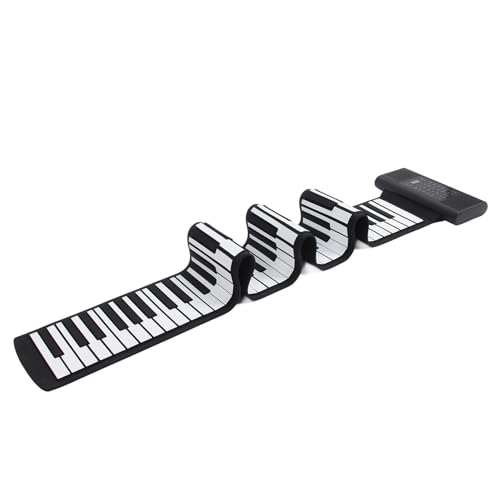 VBESTLIFE 88-Tasten-Roll-Piano-Tastatur, Tragbare Digitale Elektrische Hand-Roll-Piano-Tastatur mit LED-Anzeige, Stromversorgung über USB 5 V, Unterstützt MIDI-Ausgang, für Anfänger von VBESTLIFE