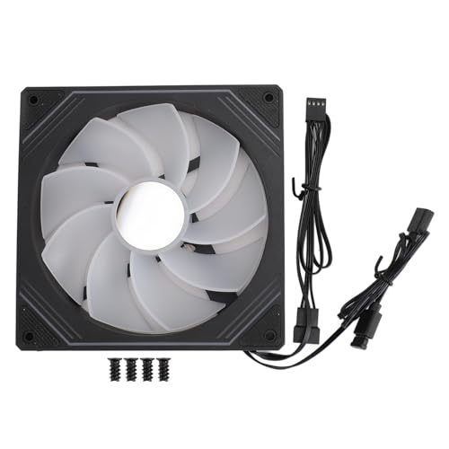 VBESTLIFE ARGB-Gehäuselüfter, 140 Mm, 3-polig, 5 V, Anpassbare ARGB-LEDs, Leise Kühlung, Leiser Lüfter, PWM-Lüfter für CPU-Kühler, Computergehäuse und Flüssigkeitskühler (Umgekehrtes von VBESTLIFE