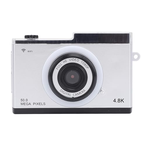 VBESTLIFE Digitalkamera, HD 1080P Vlogging-Kamera, 48 MP 8-Fach Digitalzoom-Digitalkamera, Tragbare Kompakte Point-and-Shoot-Kamera für Teenager, Erwachsene, Anfänger (Silver) von VBESTLIFE