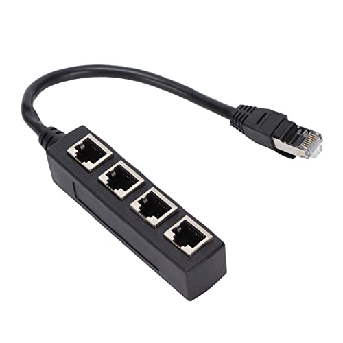 VBESTLIFE RJ45-Ethernet-Splitter, 1 Stecker auf 4 Weibliche Ports LAN-Ethernet-Splitter-Adapter Geeignet für Super Cat5, Cat5e, Cat6, Cat7 von VBESTLIFE