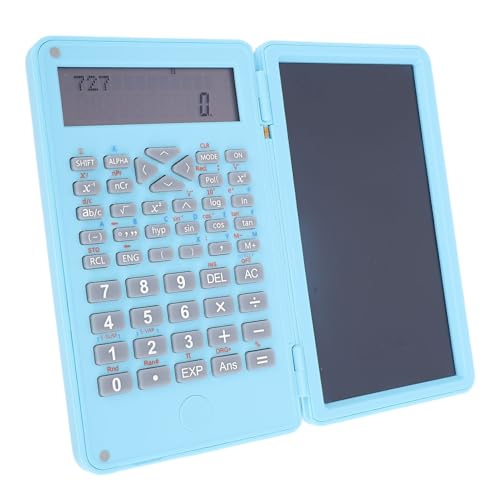 VBESTLIFE Wissenschaftlicher Desktop-Rechner, Löschbares 6-Zoll-LCD-Schreibtablett, Augenpflege, 2-zeiliges Display, Faltbarer Taschenrechner für Heim-, Schul- und Bürogeschäfte (Blue) von VBESTLIFE