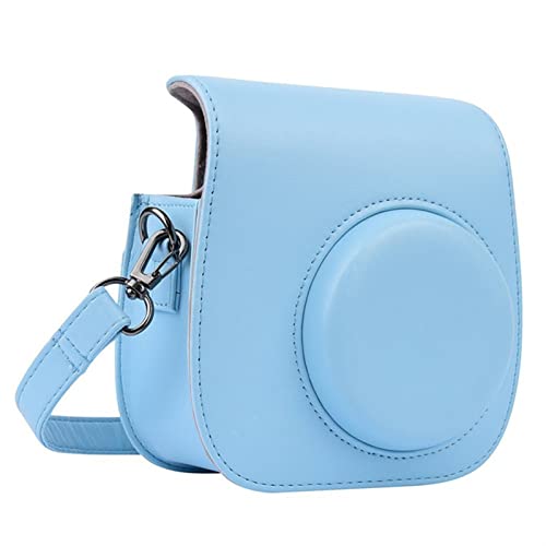 VBPBHFFNMW Klassischer Retro. Pu. Leder Kamera Strap Umhängetasche Schutzabdeckung Kamera Schutzabdeckung for Polaroid Fit for Fujifilm Mini 8 8+ 9 Kameratasche(Blue) von VBPBHFFNMW