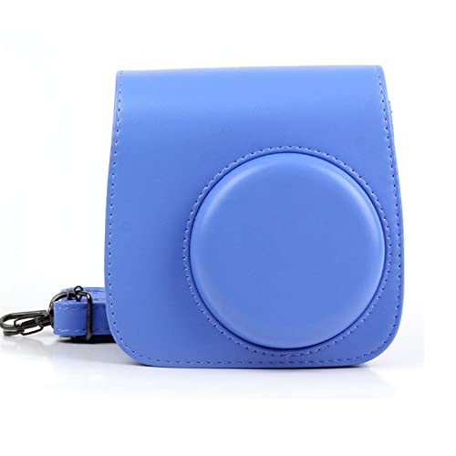 VBPBHFFNMW Lederfilm-Kameras-Tasche Schutzhülle Schulterkamera Farbe Schutzhülle for Fuji Fit for Polaroid Mini 8 8+ 9 Fit for Instax PU Kameratasche(Deep Blue) von VBPBHFFNMW