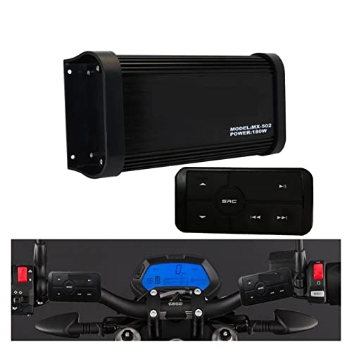 Audioverstärker, 180W 4 Kanäle wasserdicht Motorrad Marine Boot Verstärker Auto Stereo MP3 USB AUX RAC AUX Eingang mit Controller für kleine Wohnungen, Schlafzimmer, Büros von VCHICS