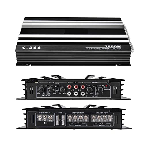 Audioverstärker, 5800 Watt Auto Endverstärker 4 Kanal Auto Verstärker Auto Verstärker for Autos Verstärker Subwoofer Auto RMS Verstärker für kleine Wohnungen, Schlafzimmer, Büros von VCHICS