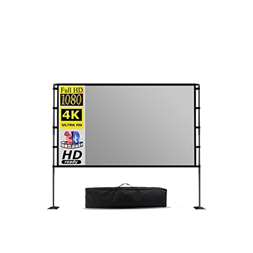 Projektionsleinwand, 100 120-Zoll-Projektor-Stützleinwandständer Anti-Licht for Outdoor-Indoor-Heimkino-Hinterhof-Kino-Reise-Camping für Outdoor-Kino, Heimkino, Hinterhoffilme(84 inch) von VCHICS