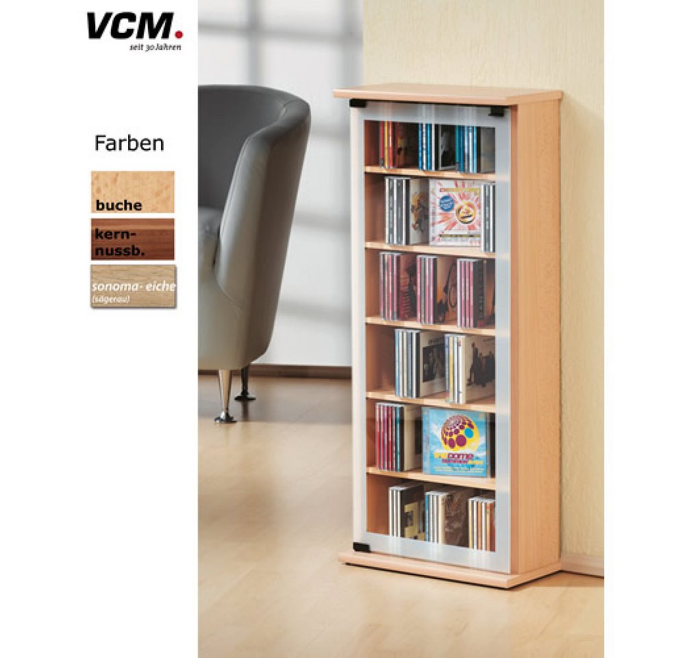 VCM CD DVD Schrank VCM Claßic Kernnußbaum TV-Wandhalterung von VCM