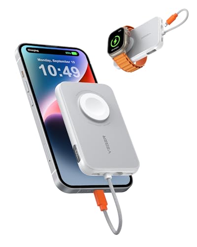 VEGER Power Bank 5000 mAh, 20 W PD Schnellladung, tragbares Ladegerät, 3 Ausgänge und 2 Eingänge mit LED-Display, digitaler Akku, kompatibel mit iPhone/Android/iPad/Apple Watch von VEGER