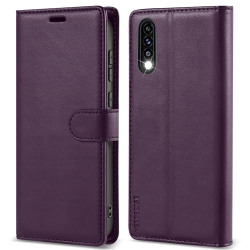 VEGOSCASE HandyHülle für Samsung Galaxy A50 / A30S / A50S Hülle, Lederhülle Klappbar Brieftasche Klapphülle Kartenfach Standfunktion Schutzhülle mit RFID-Blockierung für Galaxy A50 / A50S, Lila von VEGOSCASE