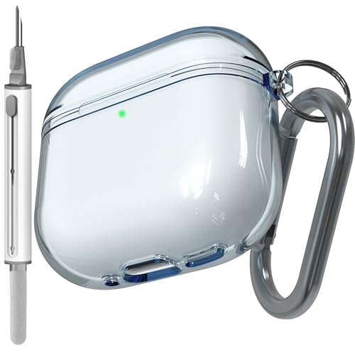 Transparente blaue Hülle kompatibel mit AirPods 4 mit aktiver Geräuschunterdrückung, Anti-Vergilbung, klare blaue Hülle mit Schlüsselanhänger und Reinigungsset Transparente blaue Hülle kompatibel mit AirPods 4 mit aktiver Geräuschunterdrückung, Anti-Vergilbung, klare blaue Hülle mit Schlüsselanhänger und Reinigungsset von VEIRRW