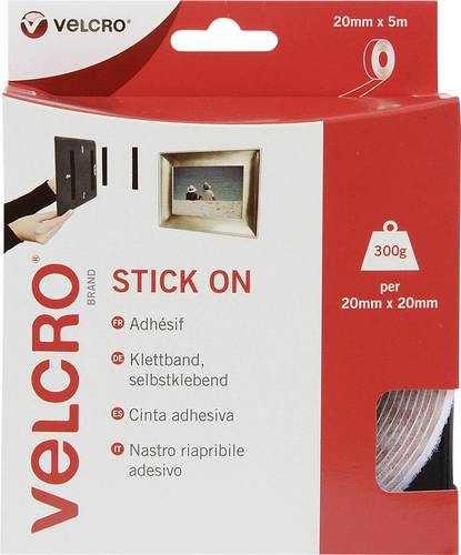VELCRO® VEL-EC60216 Klettband zum Aufkleben Haft- und Flauschteil (L x B) 5000mm x 20mm Weiß 5m von VELCRO®
