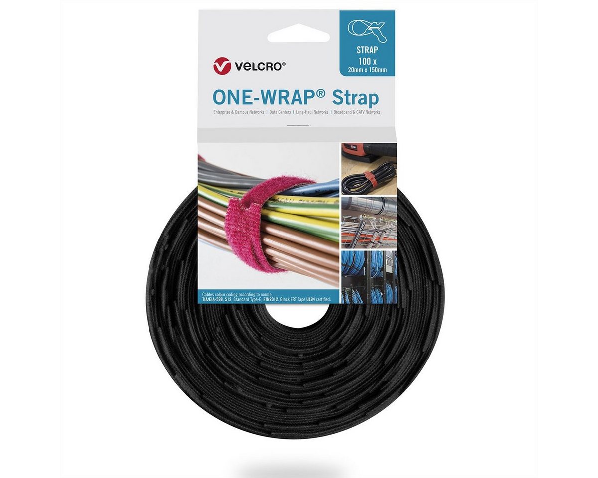 VELCRO Kabelbinder One Wrap® Strap 20mm x 150mm, 100 Stück von VELCRO