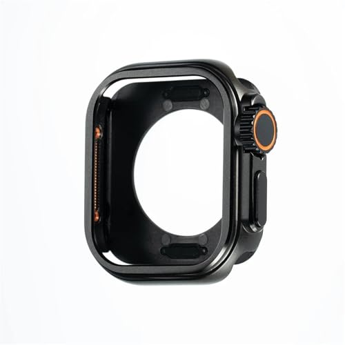 VELORE Metall-Kunststoffgehäuse für Apple Watch 10 46 mm 42 mm, Schutzhülle aus Aluminiumlegierung, Stoßstangen-Schutzrahmen für IWatch S10 46 mm 42 mm(Black,for Series 10 42mm) von VELORE