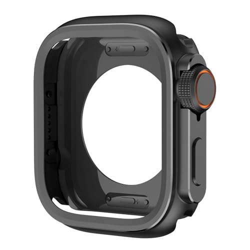 VELORE Metallstoßgehäuse für Apple Watch S10 46 mm Schutzrahmenabdeckung für iWatch Serie 10 9 8 7 6 5 SE Wechsel zu Ultra 2 49 mm Titan-Uhrengehäuse(Black,45MM-Series 7 8 9) von VELORE