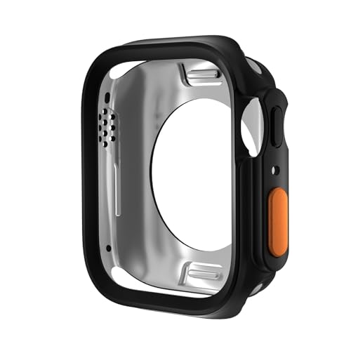 VELORE Wechseln Sie zu Ultra Hülle für Apple Watch Case 45 mm 44 mm 41 mm 40 mm TPU Soft Deckung für die IWatch -Serie 9 8 7 6 Se 5 4 Upgrade Ultra 2 1 49mm Uhr Watch Hülle(Black,S10 42MM) von VELORE