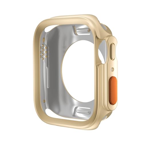 VELORE Wechseln Sie zu Ultra Hülle für Apple Watch Case 45 mm 44 mm 41 mm 40 mm TPU Soft Deckung für die IWatch -Serie 9 8 7 6 Se 5 4 Upgrade Ultra 2 1 49mm Uhr Watch Hülle(Gold,45mm) von VELORE