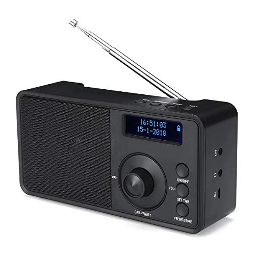 VENEKA Tragbares + Digital Radio Drahtloses Bluetooth Stereo Lautsprecher LCD Display UnterstüTzung für AußEn Headsets Uhr FM AUX von VENEKA