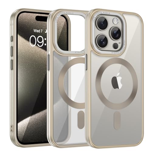 VENINGO für iPhone 15 Pro Hülle Titan [Kompatibel mit Magsafe] Schutzkraft und Magnetkraft Handyhülle iPhone 15 Pro Case Stoßfest Kratzfest Schutzhülle Cover, Matt Grau von VENINGO