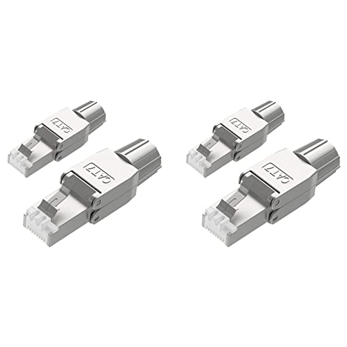 VENYAA 4 Stück für RJ45 CAT7 Stecker Verbinder Werkzeug Freier Geschirmter Werkzeugloser Modularer Netzwerk Stecker für Installation Kabel von VENYAA