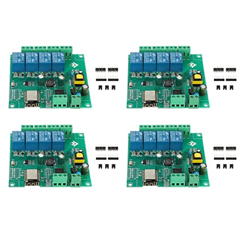 VENYAA 4X ESP8266 Drahtloses WIFI 4 Kanal Relais Modul ESP-12F Wifi Entwicklungs Platine für 5V / 8-80V Netzteil von VENYAA