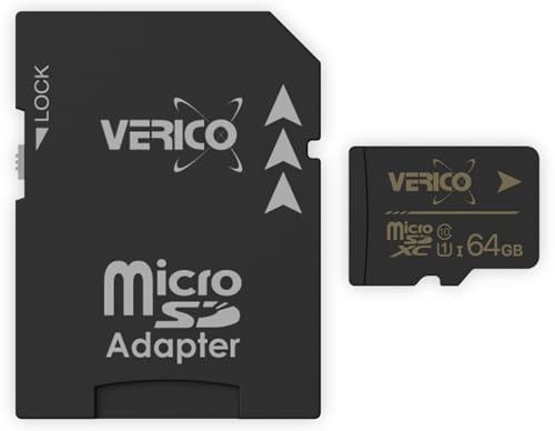 VERICO 64GB microSD C10 UHS-1 Speicherkarte (inkl. Adapter) von VERICO